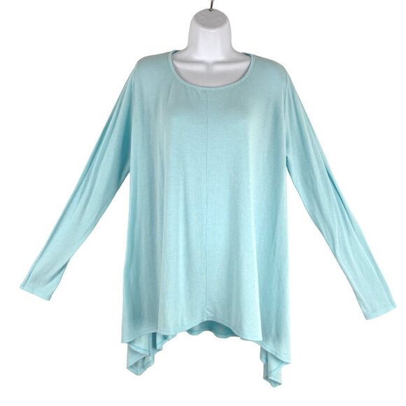 Fresh Produce Studio Top M/L Swimming Pool Blue Long Sleeve Solid NWT TP-2552 - Picture 1 of 11